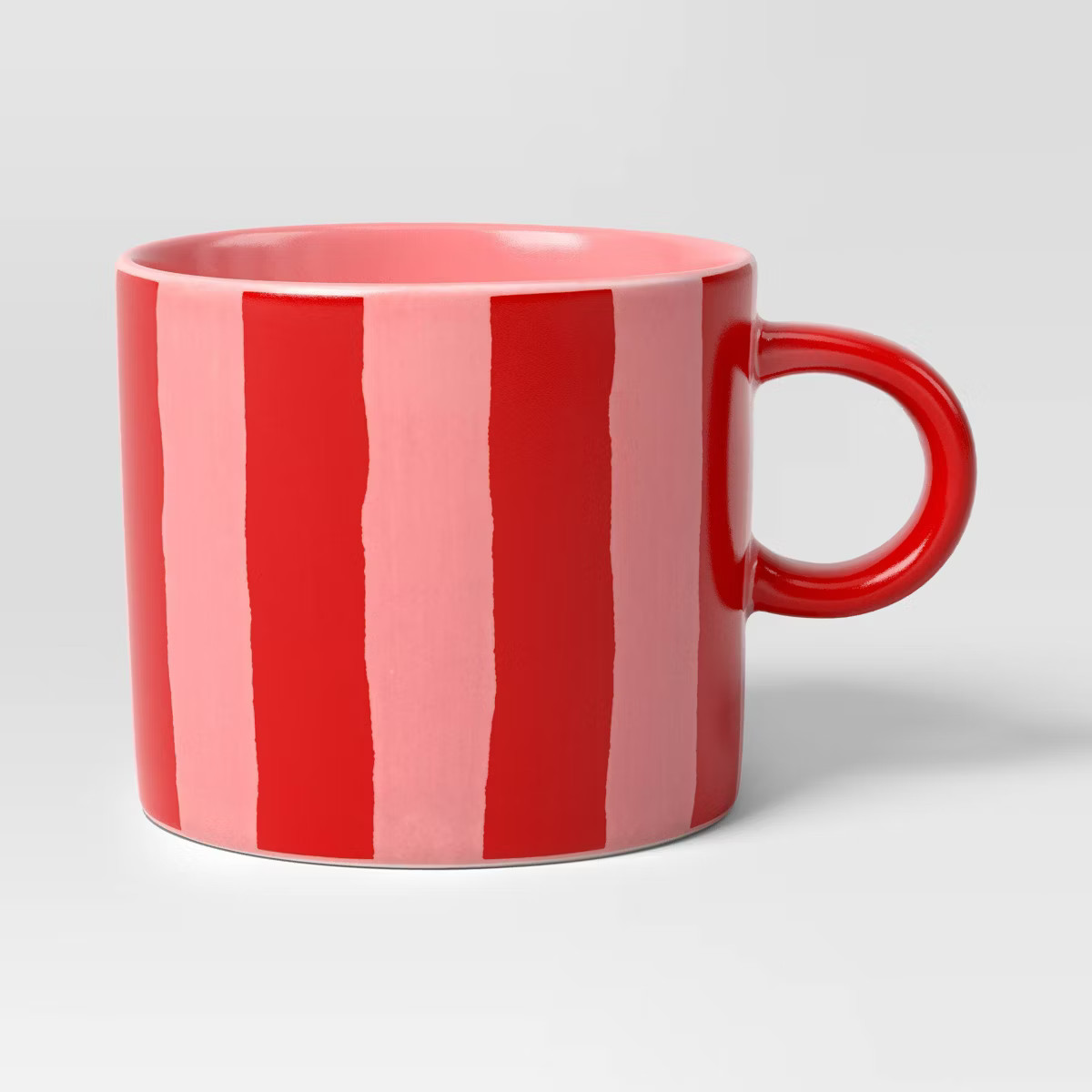 16 fl oz Stoneware You are Loved Mug Pink/Red Striped - Threshold™ | Target