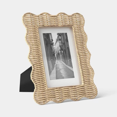 8"x10" Matted to 4"x6" Rattan Wavy Picture Frame - Room Essentials™ | Target