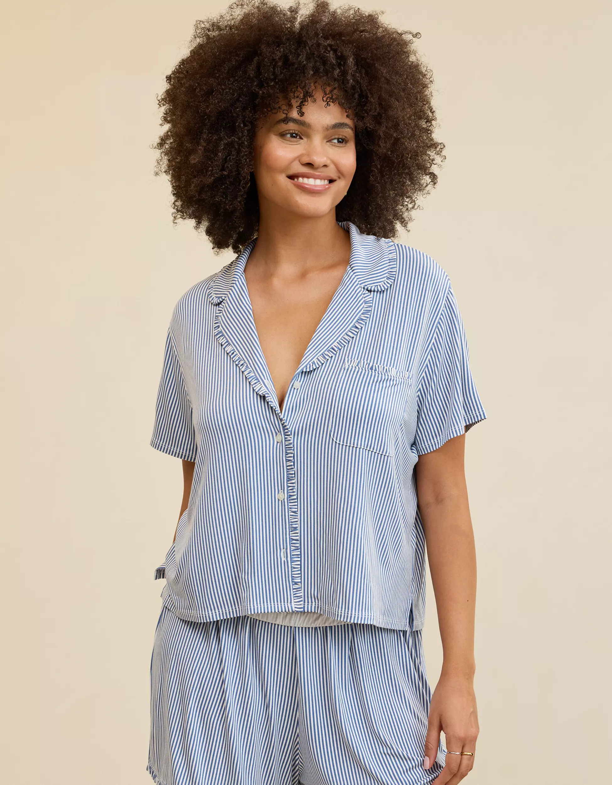 Aerie Real Soft® Ruffle Pajama Shirt | Aerie