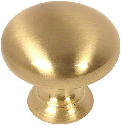 10 Pack - Cosmas 4950BB Brushed Brass Cabinet Hardware Round Mushroom Knob - 1-1/4" Diameter | Amazon (US)