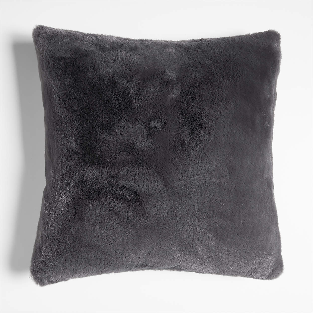 Storm Grey Faux Fur 23"x23" Throw Pillow Cover + Reviews | Crate & Barrel | Crate & Barrel