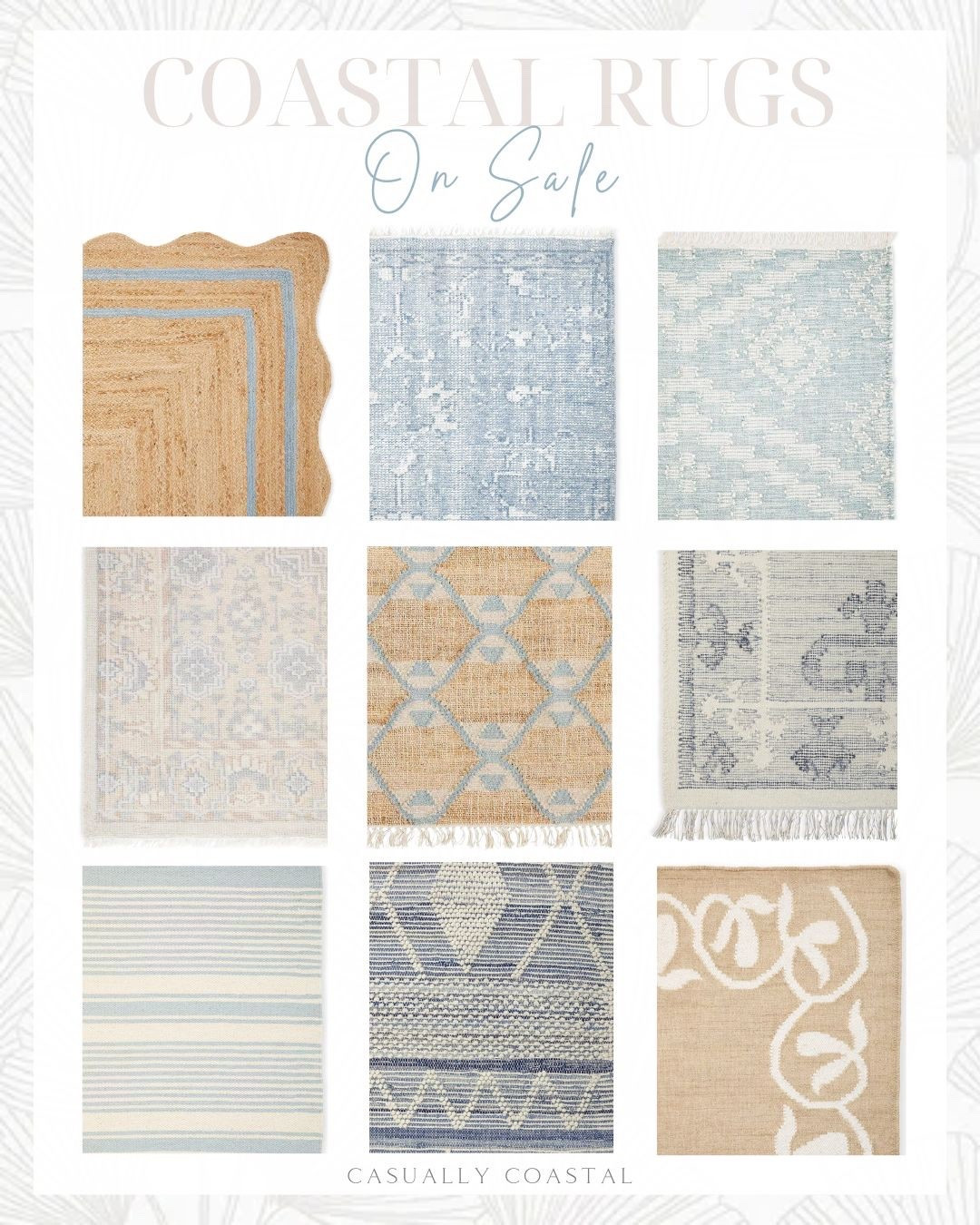 If you are on the hunt for a gorgeous rug, these are all 20% off right now! I also linked some custom size rugs that rarely go on sale! 
- - 
Serena & Lily rug, coastal rugs, rugs on sale, neutral rugs, blue and white rugs, rope doormat, striped rugs, blue and white stripe rugs, 8x10 rugs, scallop jute rug, 2x3 rug, 3x5 rug, 5x7 rug, 6x9 rug, 9x12 rug, 11x14 rug, 10x14 rugs, 12x18 rug, oversized rugs, alamere rug, Ryder denim rug, Serena & Lily rugs on sale, beach house rugs, lake house rugs, living room rugs, kitchen runners, bedroom rugs, green rugs, blue & gray rugs, custom size rugs, dining room rugs, entryway rugs, woven rugs, designer rugs, home office rugs, custom rugs, blue rugs

#LTKHome #LTKSaleAlert