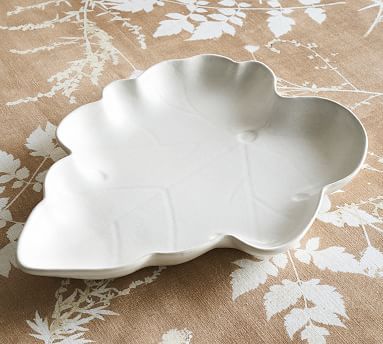 Modern Leaf Shaped Stoneware Serving Platter | Pottery Barn (US)