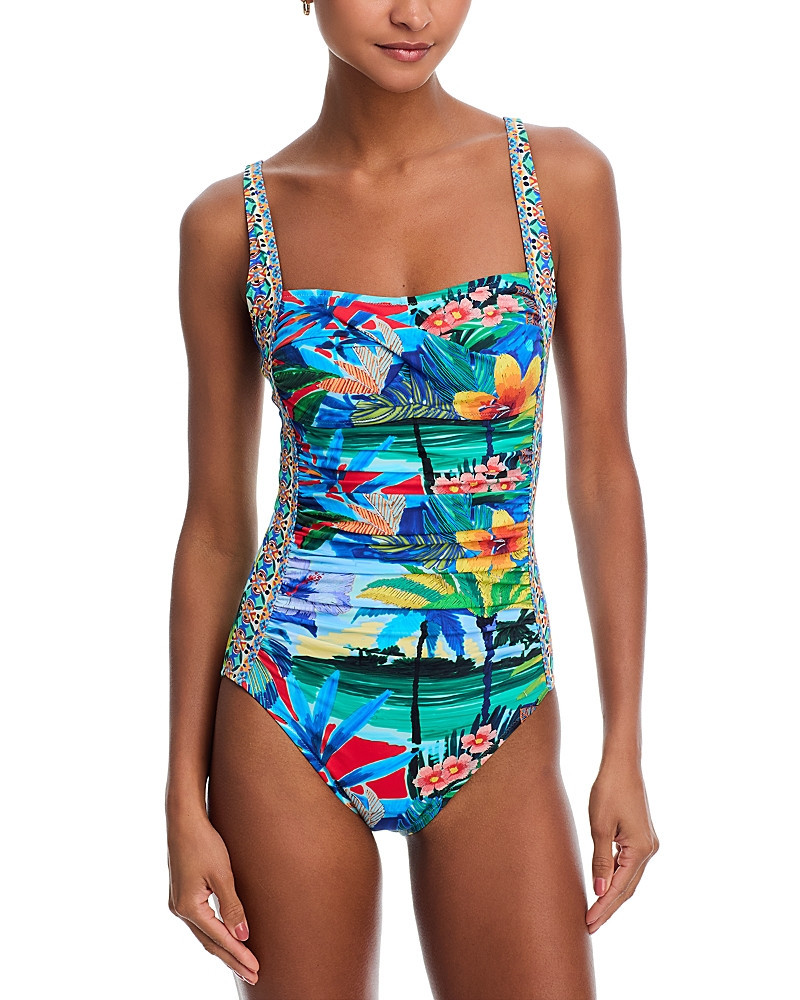 Johnny Was Twist Front Ruched One Piece Swimsuit | Bloomingdale's (US)
