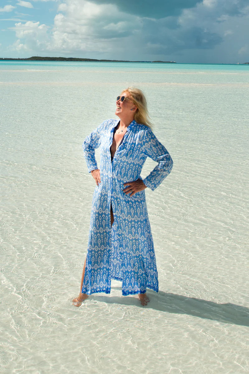 Mandarin Duster / Periwinkle Ikat | Walker&Wade