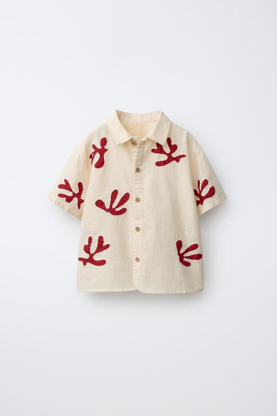 EMBROIDERED LINEN SHIRT | Zara US