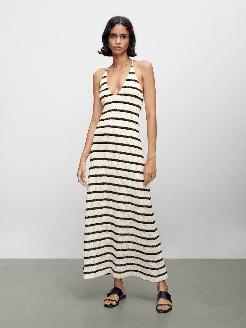 Long strappy dress with stripes | Massimo Dutti (US)