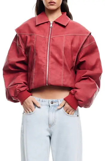 LIONESS Vista Bomber Jacket in Crimson at Nordstrom Rack, Size Small | Nordstrom Rack
