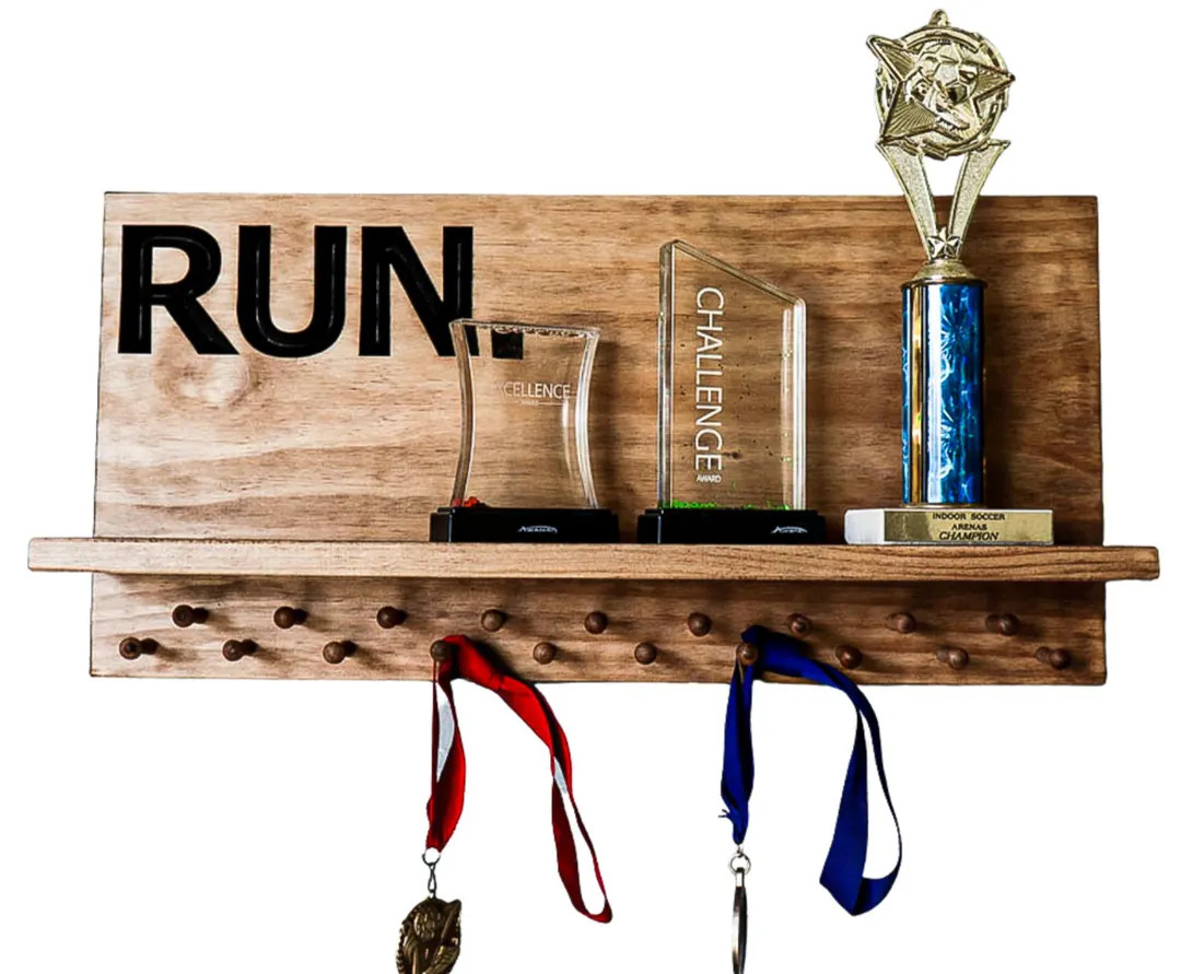 Medal Display - Trophy Shelf - Gymnast Trophies - Running Medal Holder - Ribbon Display (CWD-776) | Etsy (US)