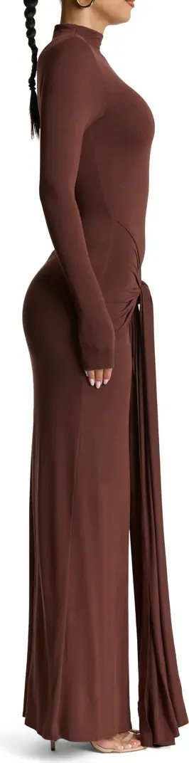 Tie Front Long Sleeve Maxi Dress | Nordstrom