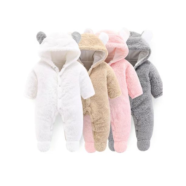 Baby Boy / Girl 3D Bear Design Winter Hooded Jumpsuit | Walmart (US)