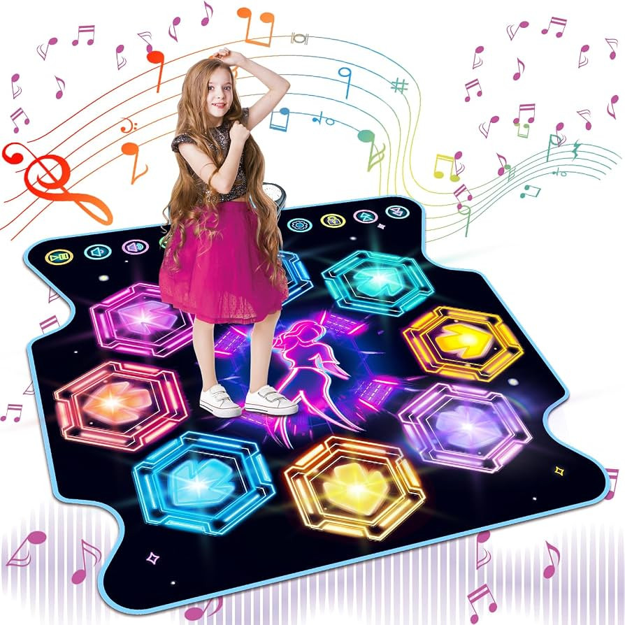 Light Up Dance Mat Toys for Kids - Best Birthday Gifts for Girls Boys Electronic 8-Keys Dance Gam... | Amazon (US)