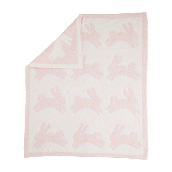 Pink Chenille Bunny Blanket | Mud Pie