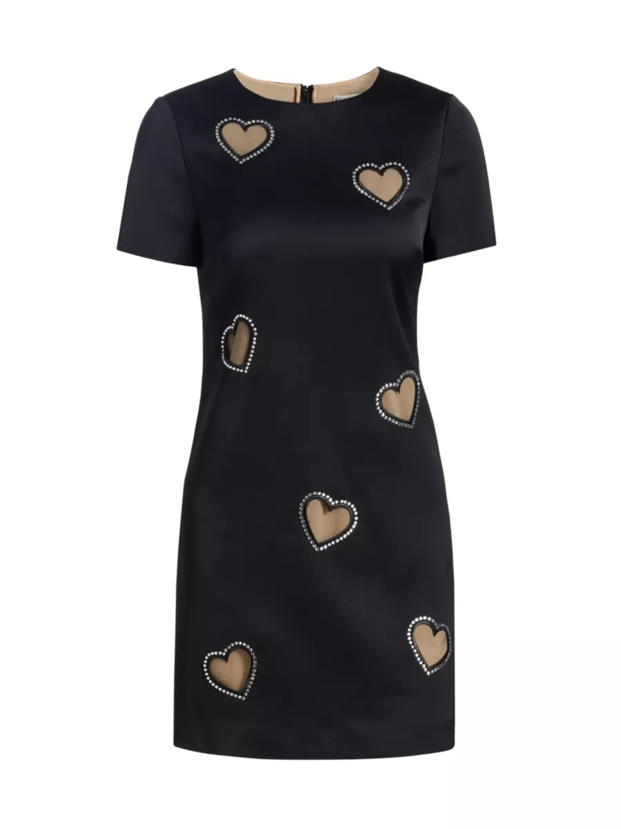 Clyde Crystal-Embellished Heart Shift Minidress | Saks Fifth Avenue
