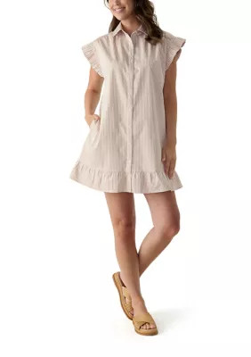 Cabana by Crown & Ivy™ Women's Short Sleeve Yarn Dyed Peplum Dress | Belk