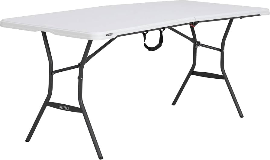 Lifetime 6-Foot Fold in Half Table, Light Commercial, White Granite | Amazon (US)