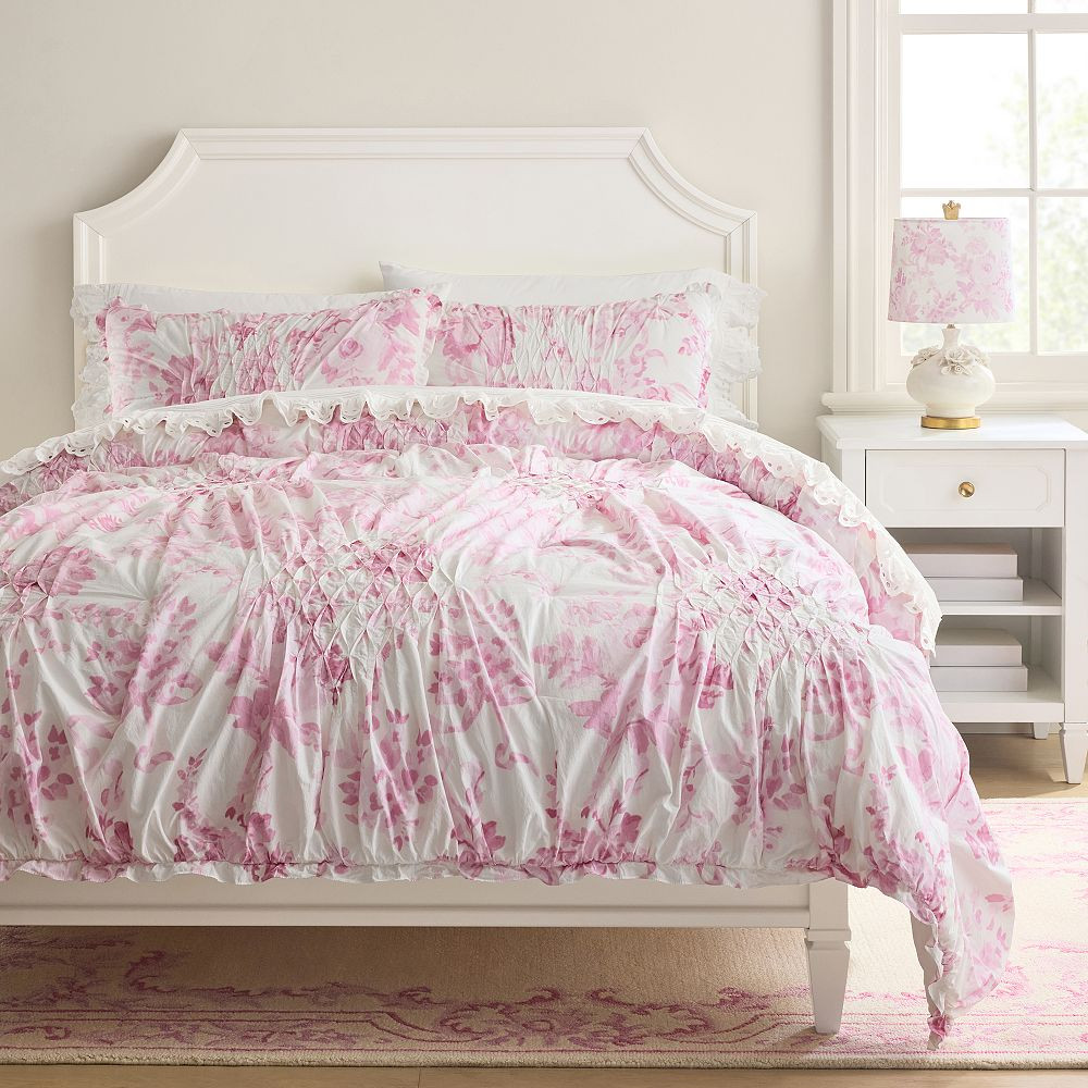 LoveShackFancy Garden Damask Smocked Quilt | Pottery Barn Teen