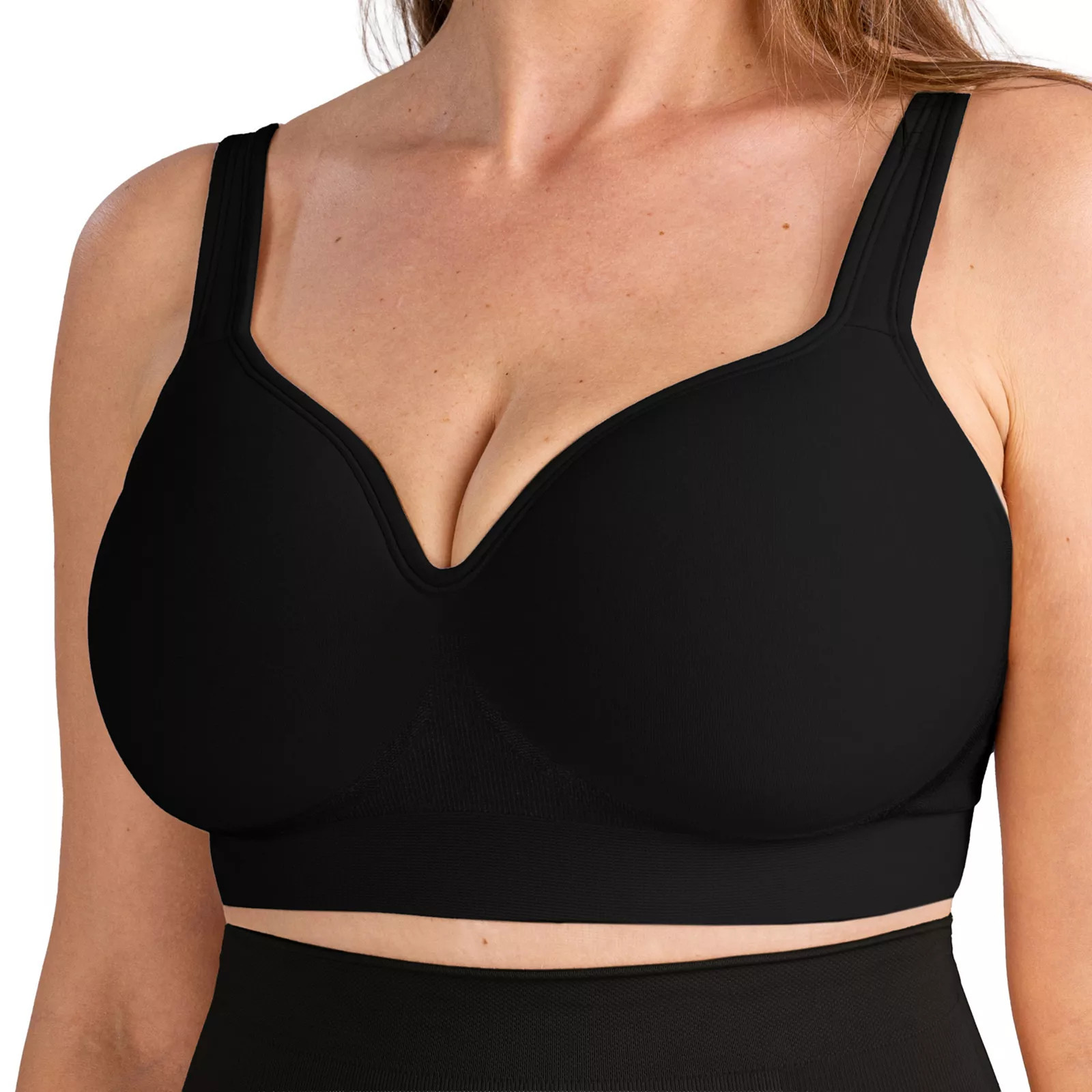 Women's Shapermint Sweetheart Wireless Contour Bra Full Coverage 10035, Size: Medium, Black | Kohl's