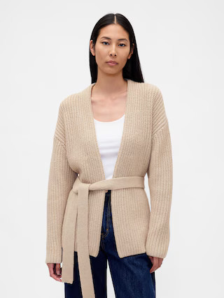 Cotton-Blend Wrap Cardigan Sweater | Gap (US)