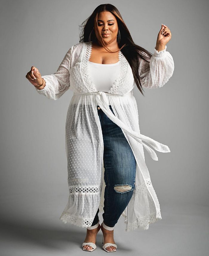 Trendy Plus Size Eyelet Duster, Created for Macy's | Macys (US)