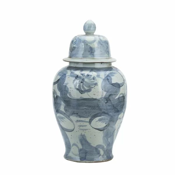 Blue/White 24" Indoor / Outdoor Porcelain Ginger Jar | Wayfair Professional