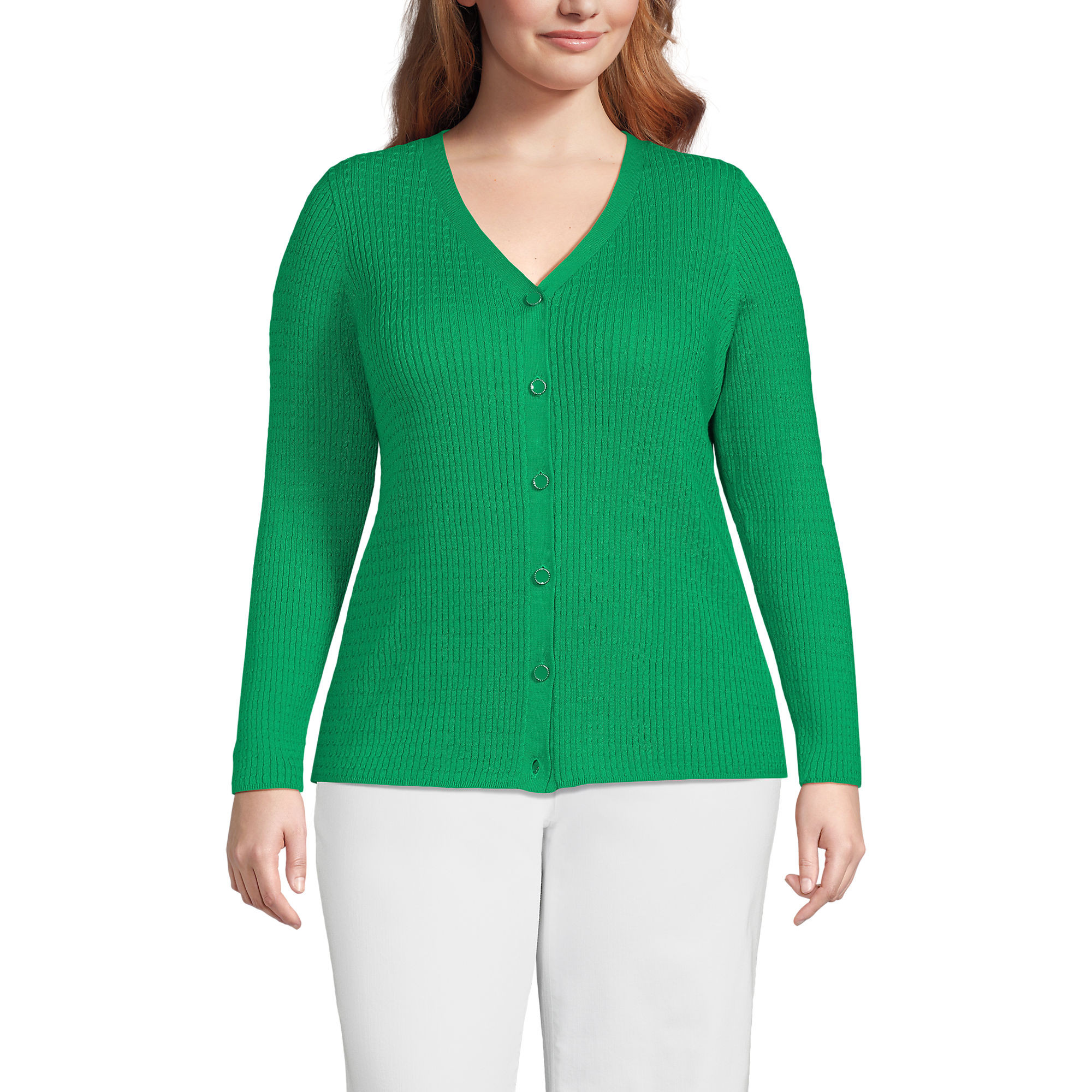 Women's Drifter Baby Cable VNeck Cardigan Sweater | Lands' End (US)