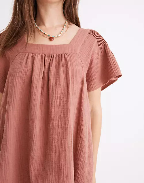 Lightspun Butterfly Square-Neck Mini Dress | Madewell