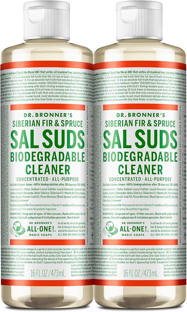 Dr. Bronner's - Sal Suds Biodegradable Cleaner (16 oz, 2-pack) - All-Purpose Cleaner, Pine Cleane... | Amazon (US)