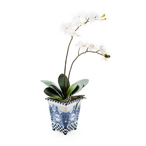 MacKenzie-Childs | Royal Toile Potted Orchid - Large | MacKenzie-Childs