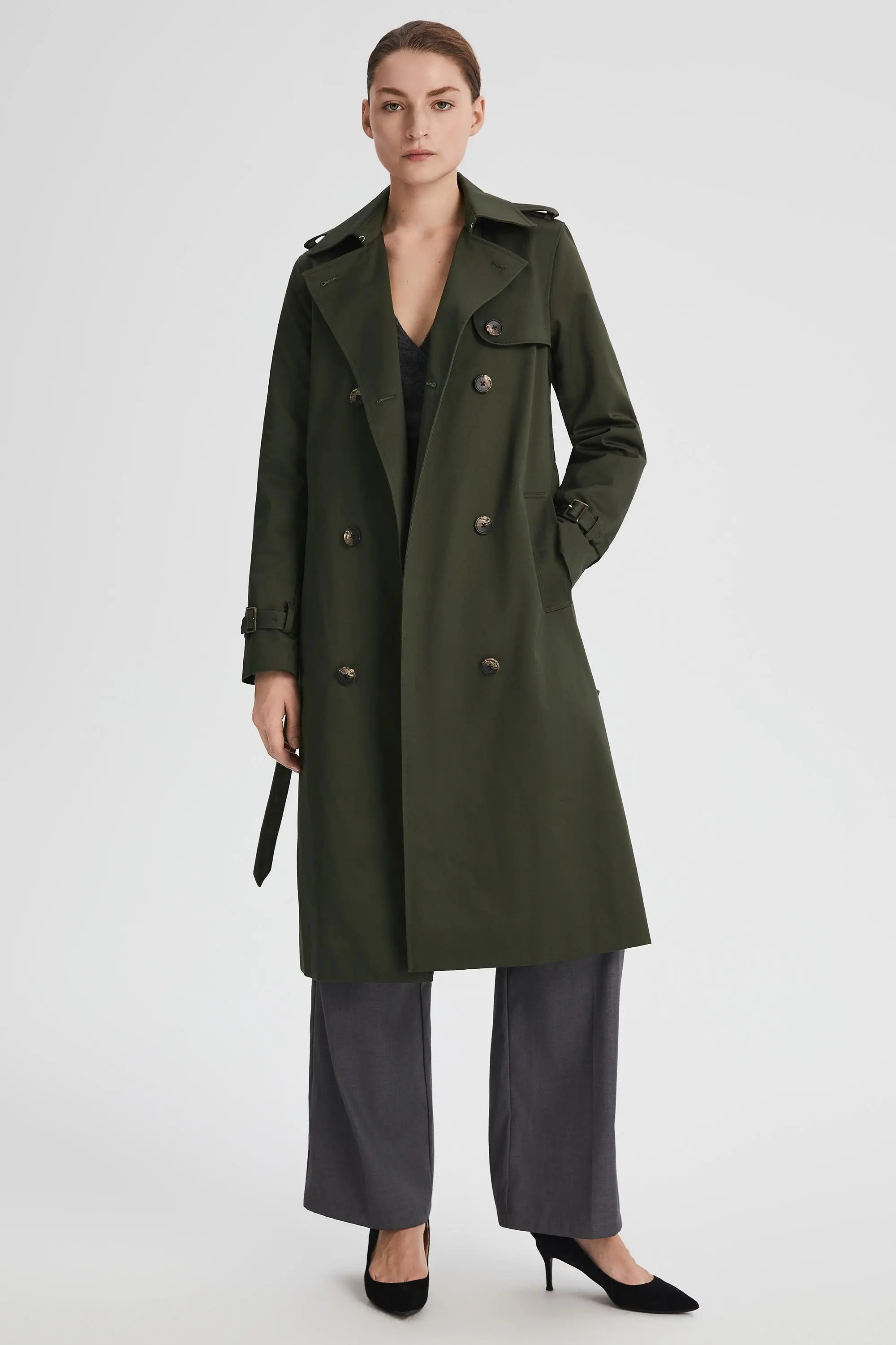 Orolay Long Classic Trench Coat in Coffee at Nordstrom, Size X-Small | Nordstrom