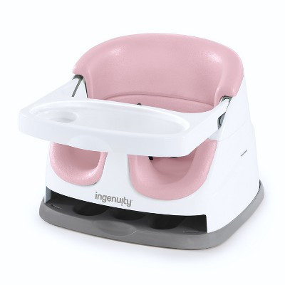 Ingenuity Baby Base 2-in-1 Booster Feeding and Floor Seat with Self-Storing Tray - Peony | Target