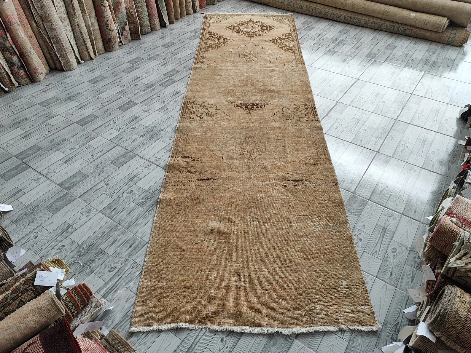 3x12 Faded Red (beigeish) Brown Turkish Runner, 3x12 Vintage Runner, Oushak Kitchen Entry Hallway... | Etsy (US)