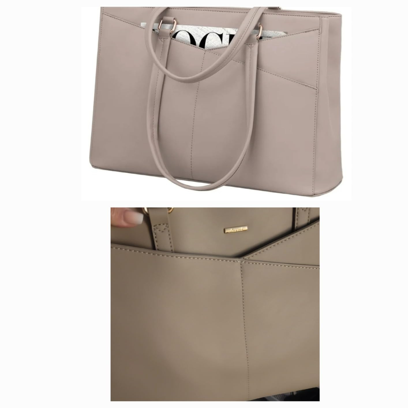 LOVEVOOK Laptop Bag for Women 15.6 Inch Tote Bags Waterproof Leather Briefcase Computer Women Bus... | Amazon (US)