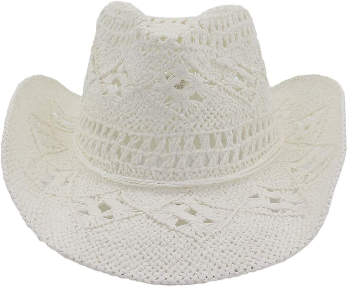 New Outdoor Couple Hat Travel Sunscreen hat Western Cowboy Straw Hat Hand Woven Straw Hat | Amazon (US)