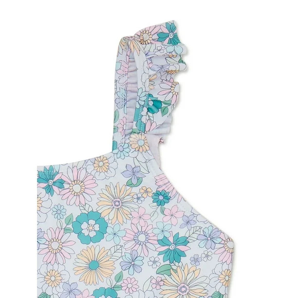 Wonder Nation Girl's Ruffled Tankini, 2-Piece, Sizes 4-18 & Plus | Walmart (US)