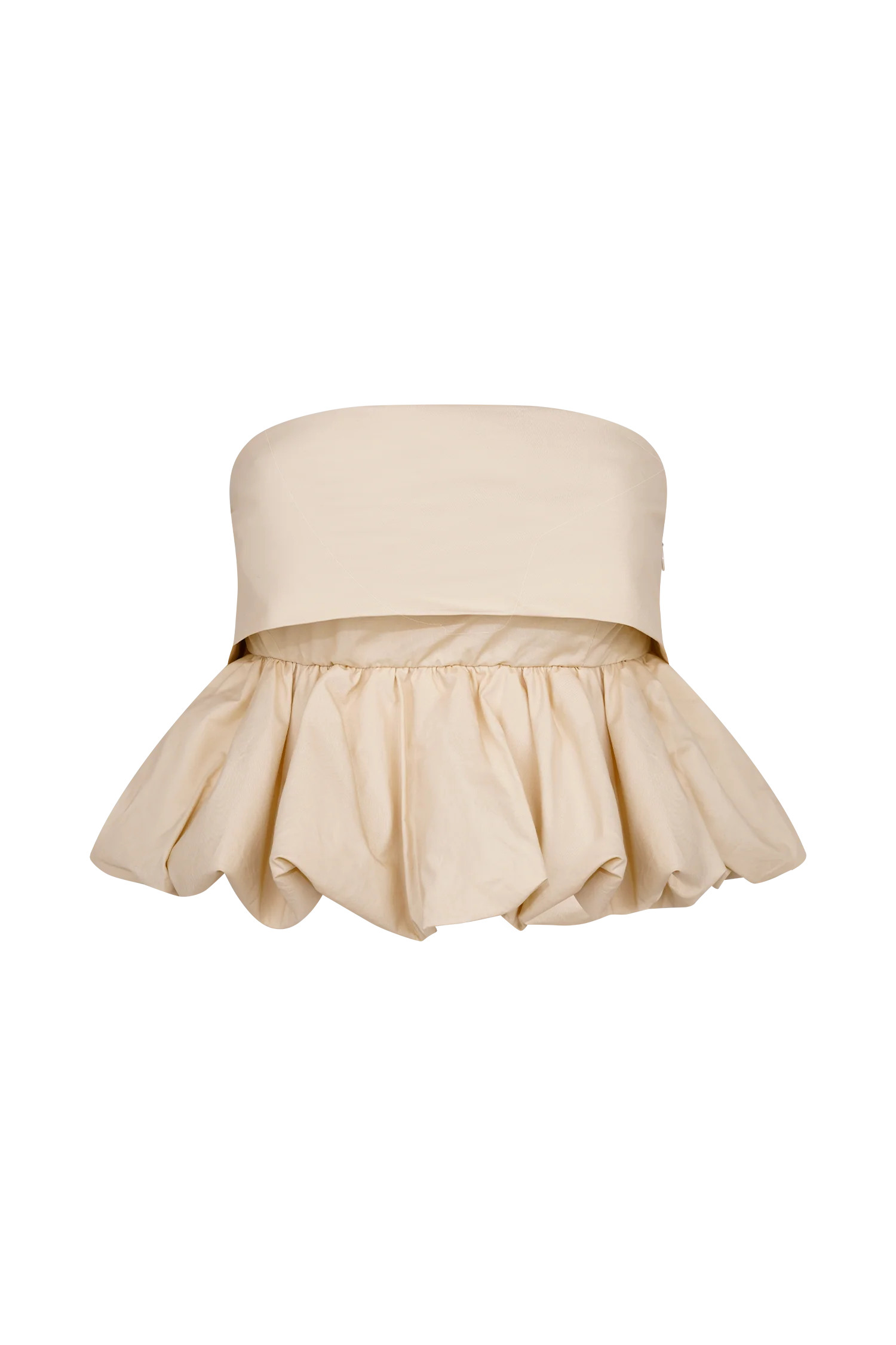 Amirah Strapless Bubble Crop Top - Nude | MESHKI US