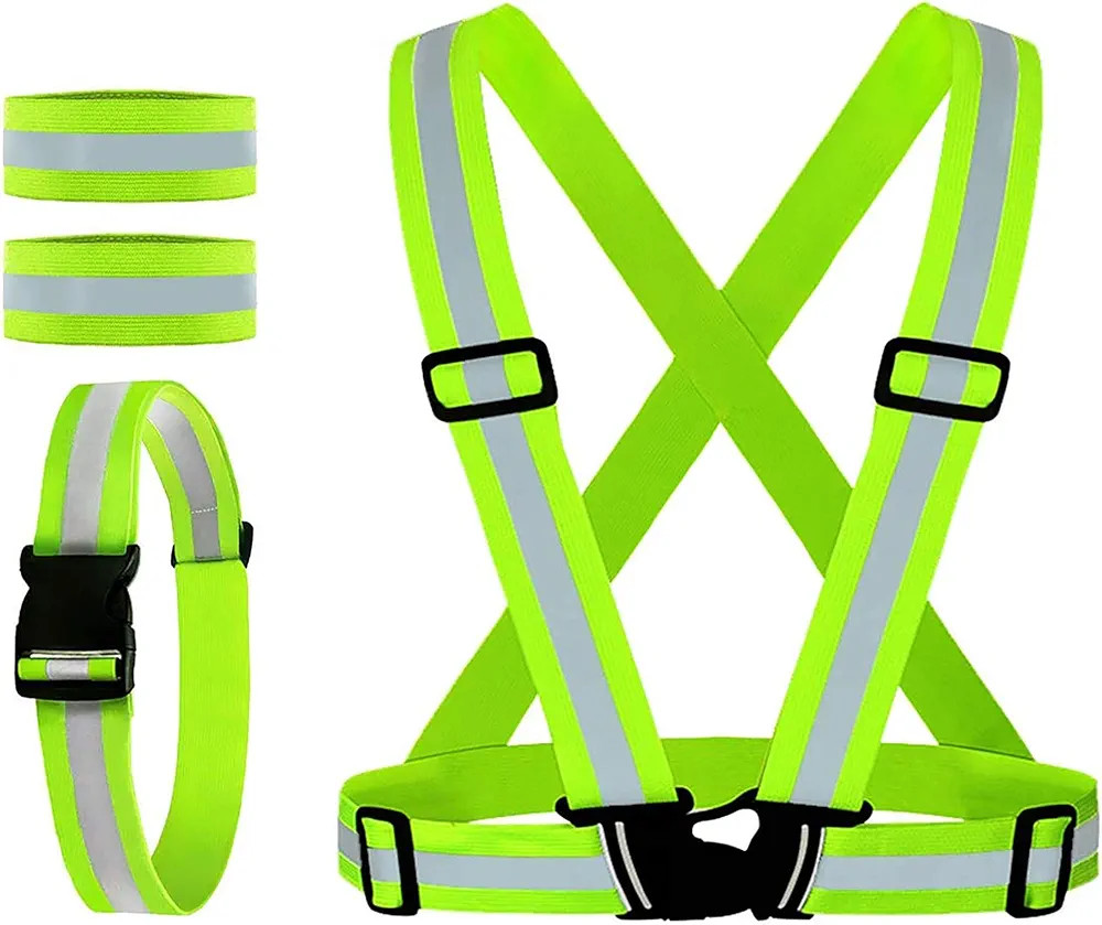 Reflective Vest, Reflective Glow Belt with 2Pack Reflector Armbands, Adjustable Elastic Safety Ve... | Amazon (US)