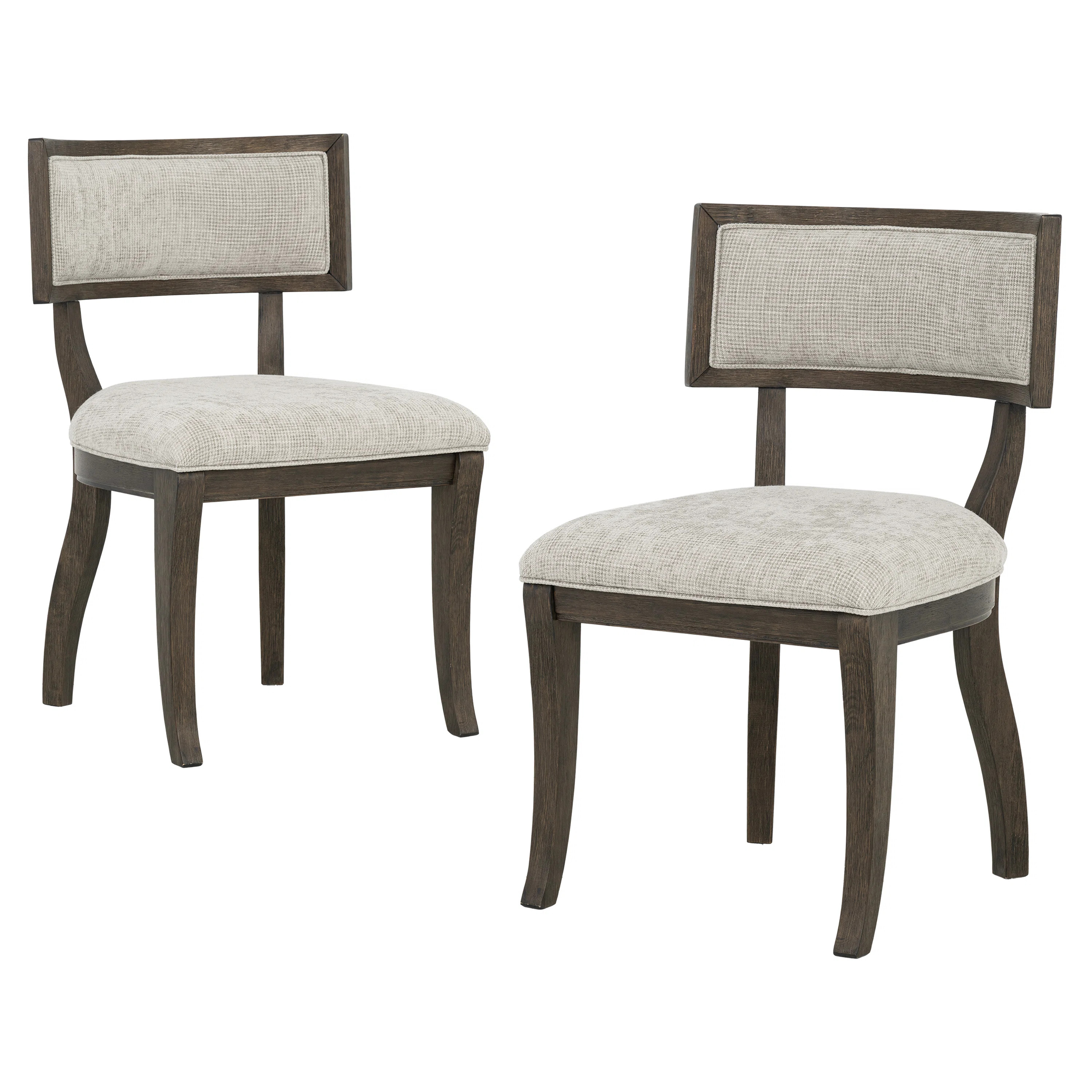 Upholstered Split-Back Dining Chairs with Curved Wood Frame (Set of 2) (Set of 2) | Wayfair North America