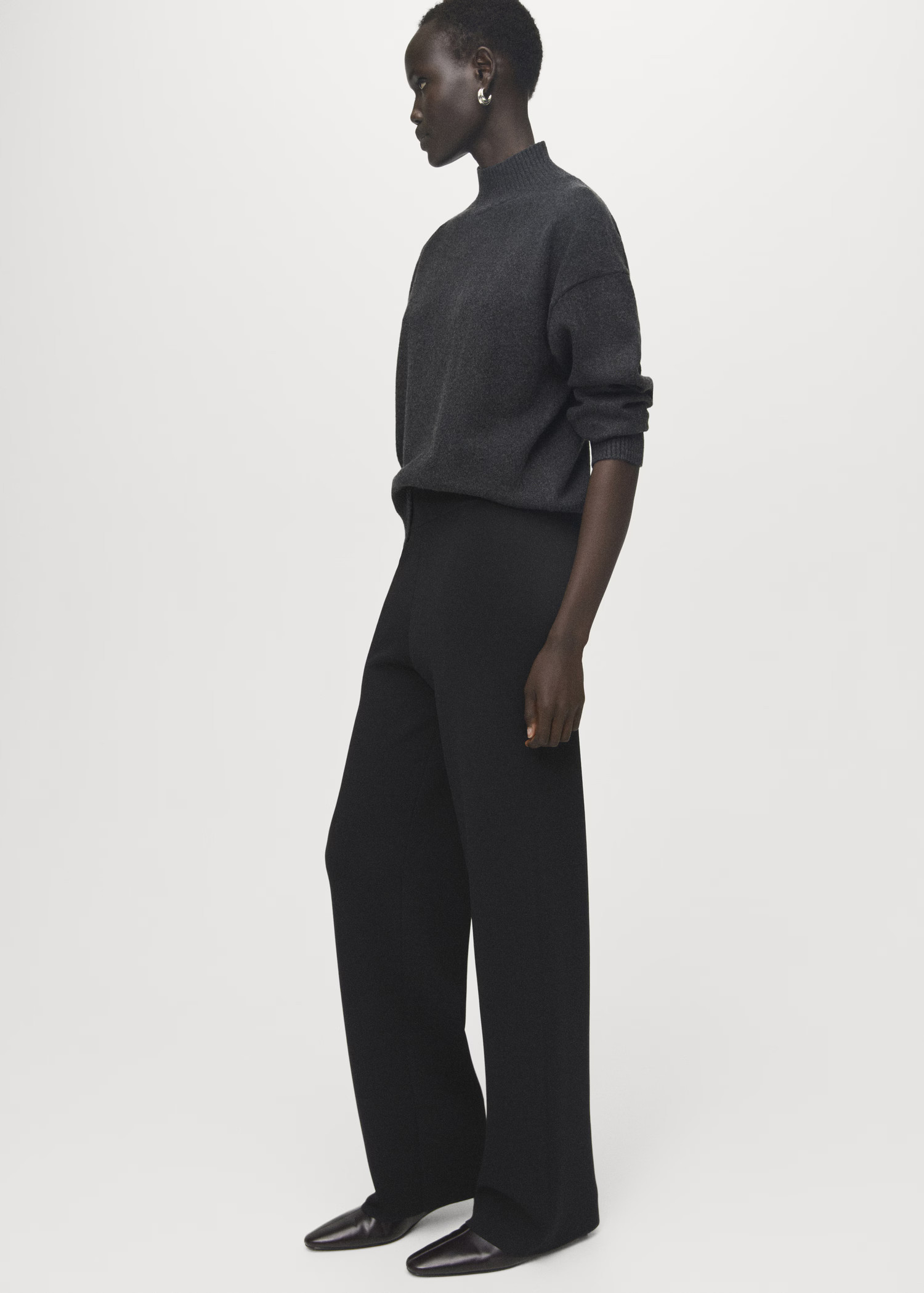 Gebreide broek met elastische tailleband - Dames | MANGO Nederland | Mango EU