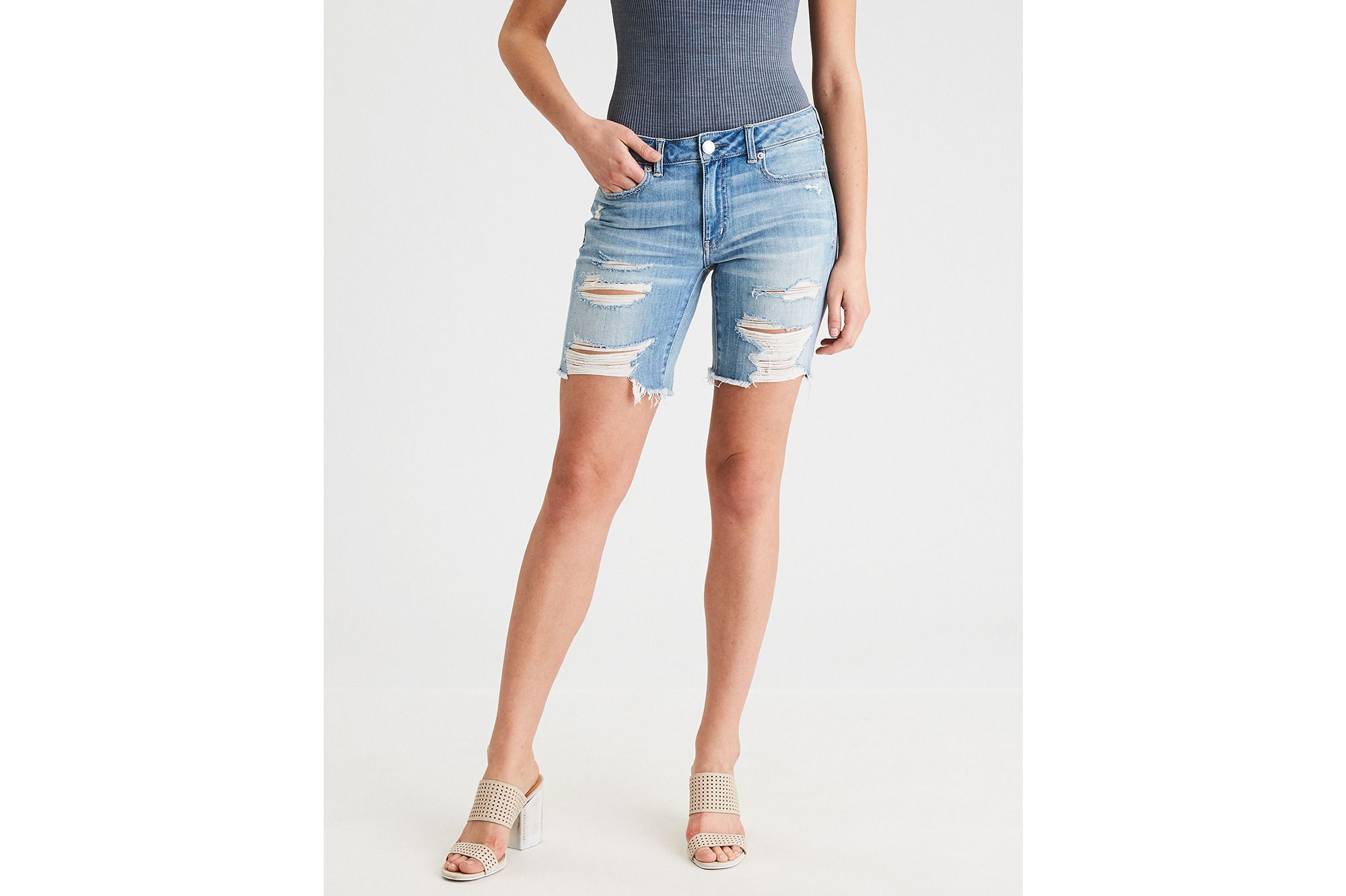 AEO Slouchy Bermuda Short , Dark Stormy | American Eagle Outfitters (US & CA)