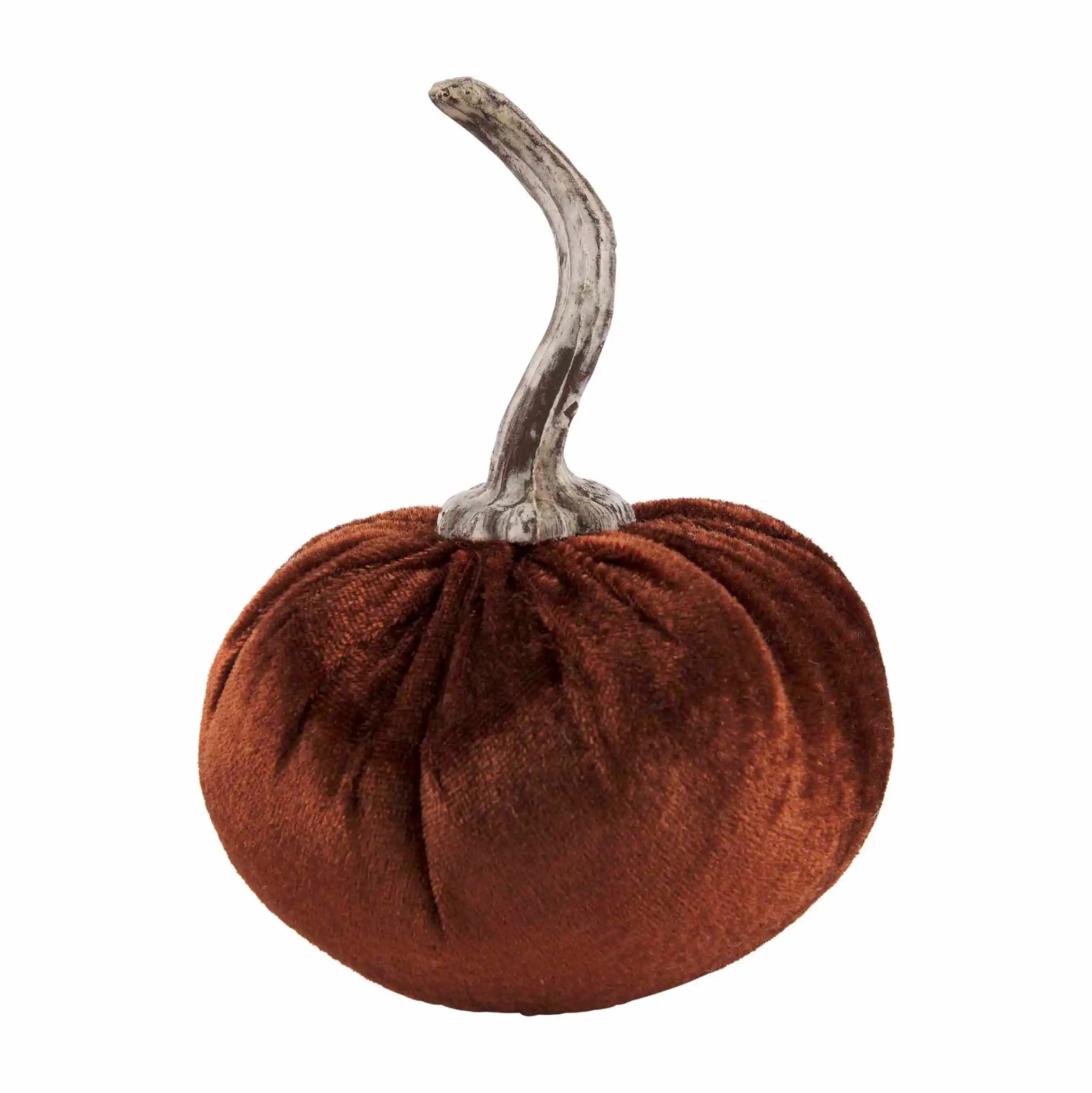 Brown Velvet Mini Pumpkin | Mud Pie (US)