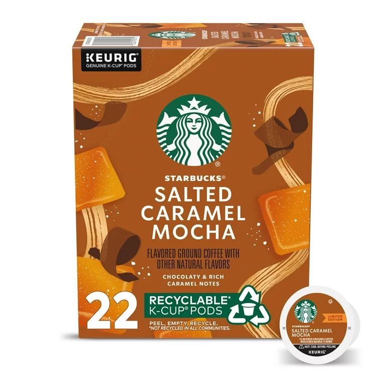 Starbucks K-Cup Coffee Pods, Salted Caramel Mocha Naturally Flavored Coffee for Keurig, 100% Arab... | Walmart (US)