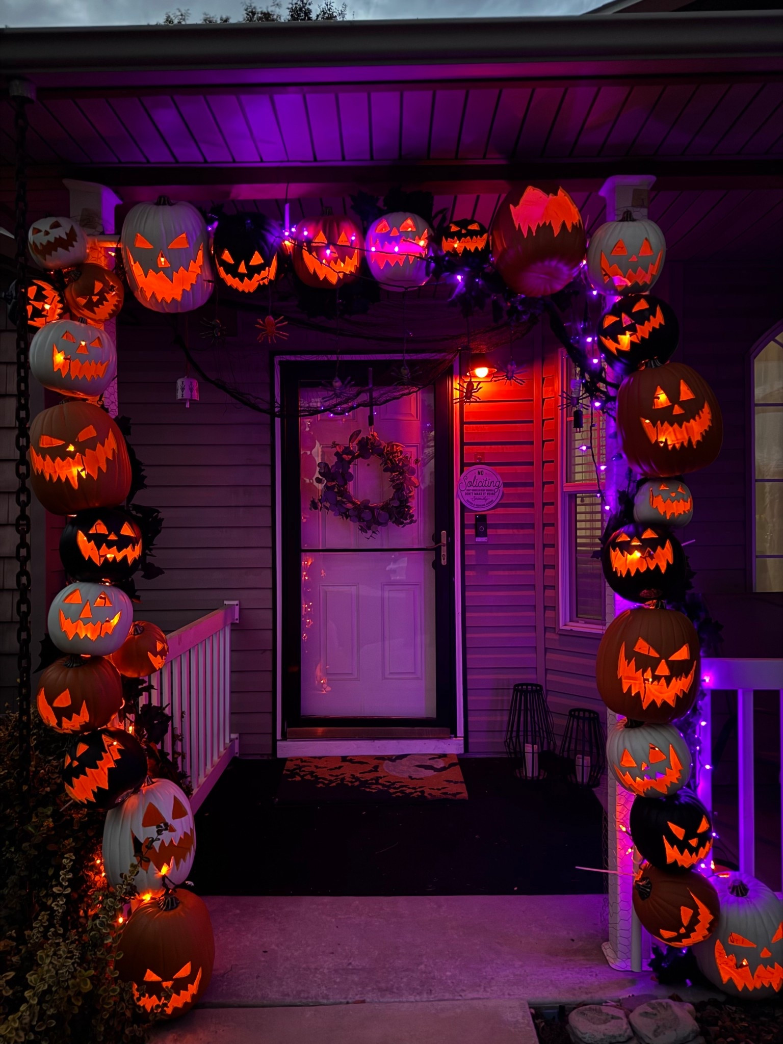 Pumpkin arch has lasted 4 years! 
Hand carved the faux pumpkins, strung in some fun lights and attached to PVC pipe using zip ties. 



#LTKHalloween #LTKHome #LTKSeasonal
