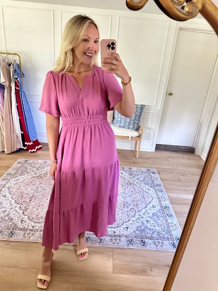 Always have to get the pink color 💕 great everyday dress to have! Love the sleeves and the fact that it’s work appropriate 🙌 I’m wearing a med  

#LTKWorkwear #LTKMidsize #LTKSeasonal