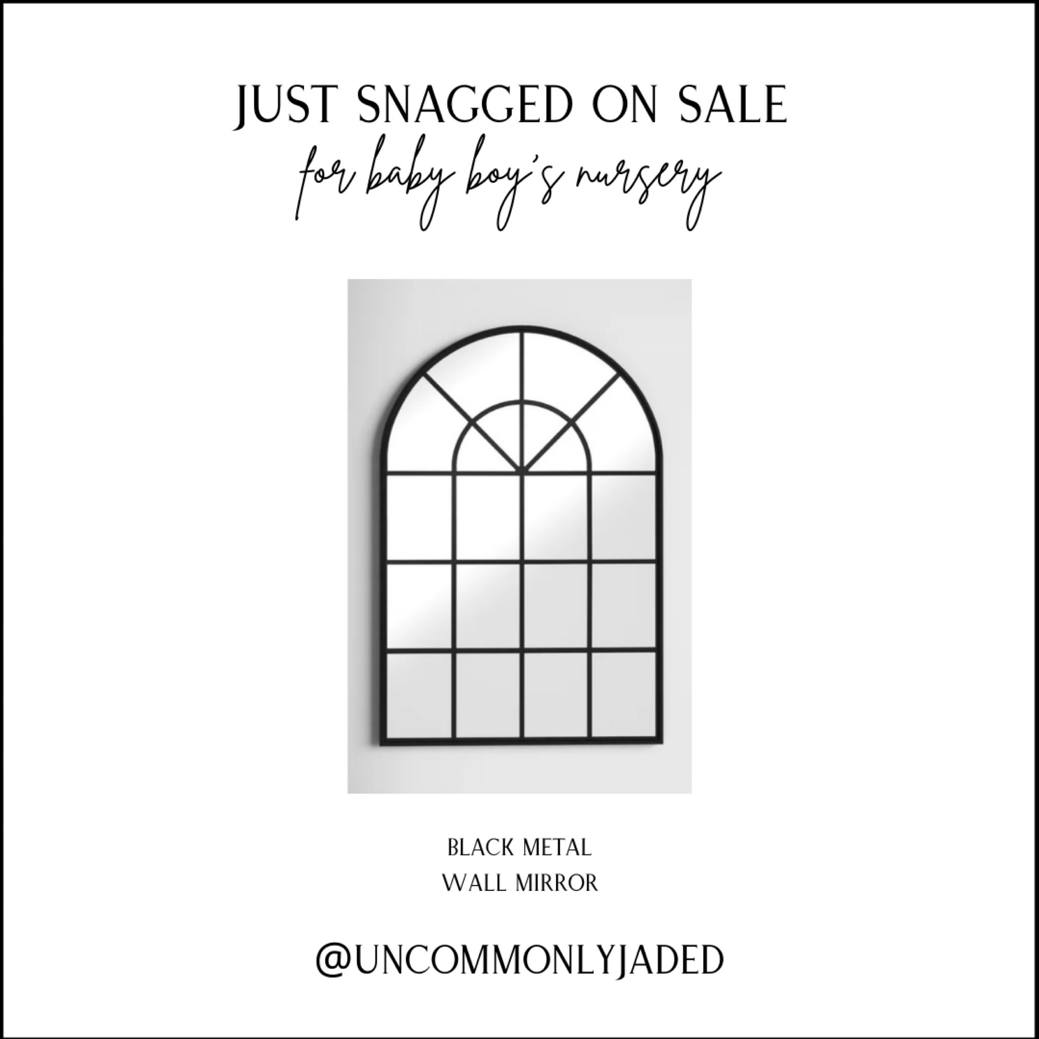 S A L E / SO excited about finally checking out 🛒 this gorgeous black metal wall mirror today 🤩 I’ve had my eye on it for baby boy’s nursery forever, & I’m so stoked to finally snag it on sale from Wayfair 🙌🏻

#LTKhome #LTKbaby #LTKsalealert