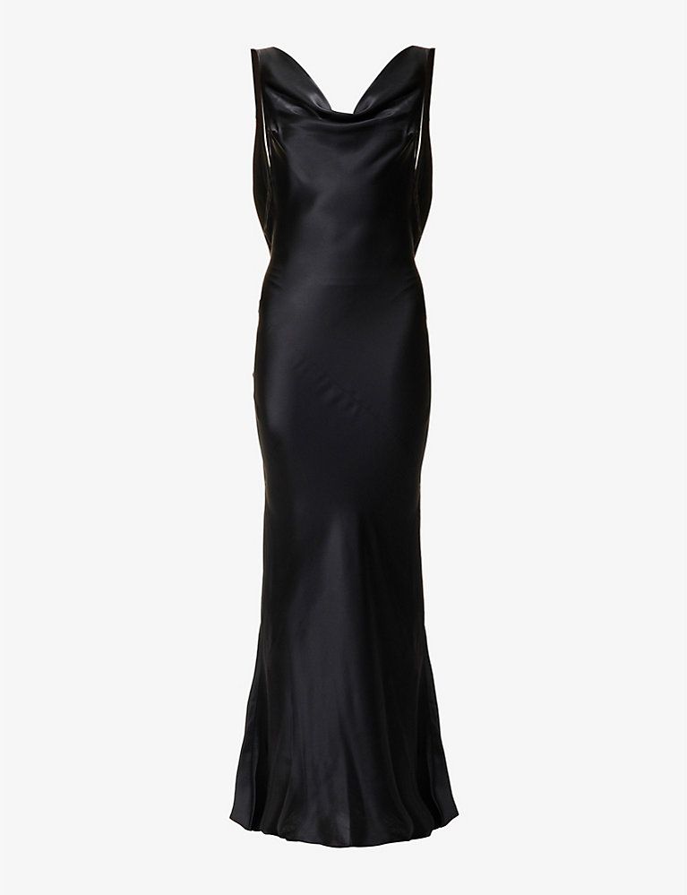 MIRROR PALAIS Plunge-back silk maxi dress | Selfridges