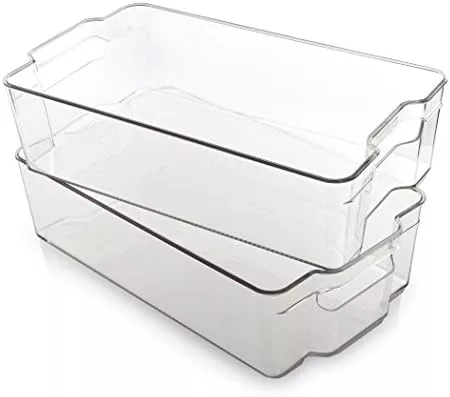 HOOJO Refrigerator Organizer Bins - 8pcs Clear Plastic Bins For Fridge –  JandWShippingGroup