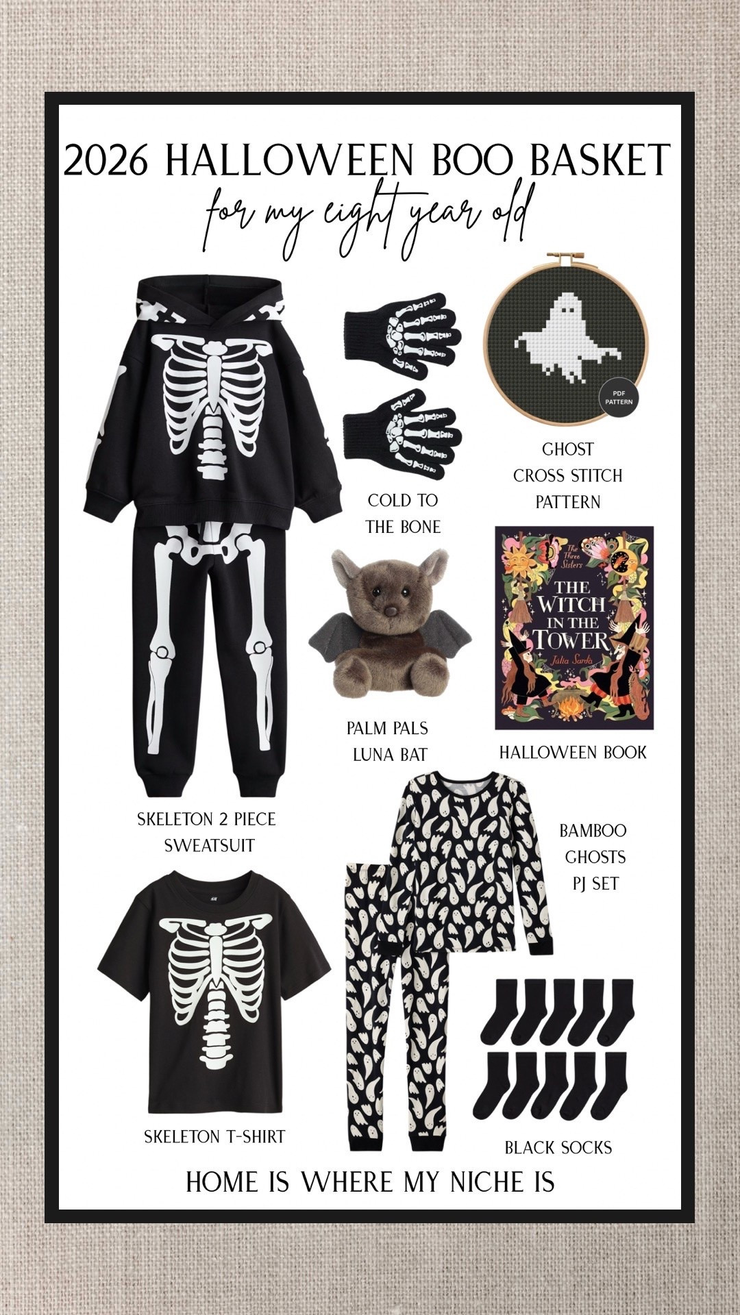 Jade’s 2026 Halloween boo basket is officially complete 👻

I had so much fun putting this one together around all the things she loves right now. A little spooky, a little cozy, and definitely not overly girly 🖤 Her ghost cross stitch will be handmade by me, which might just be my favourite part of the whole basket.

Everything pictured is linked here on LTK!

2026 halloween boo basket | halloween gifts for kids | girls halloween | boo basket ideas | halloween pajamas | kids halloween outfit | halloween books | palm pals

#LTKcanada #LTKfall #LTKkids