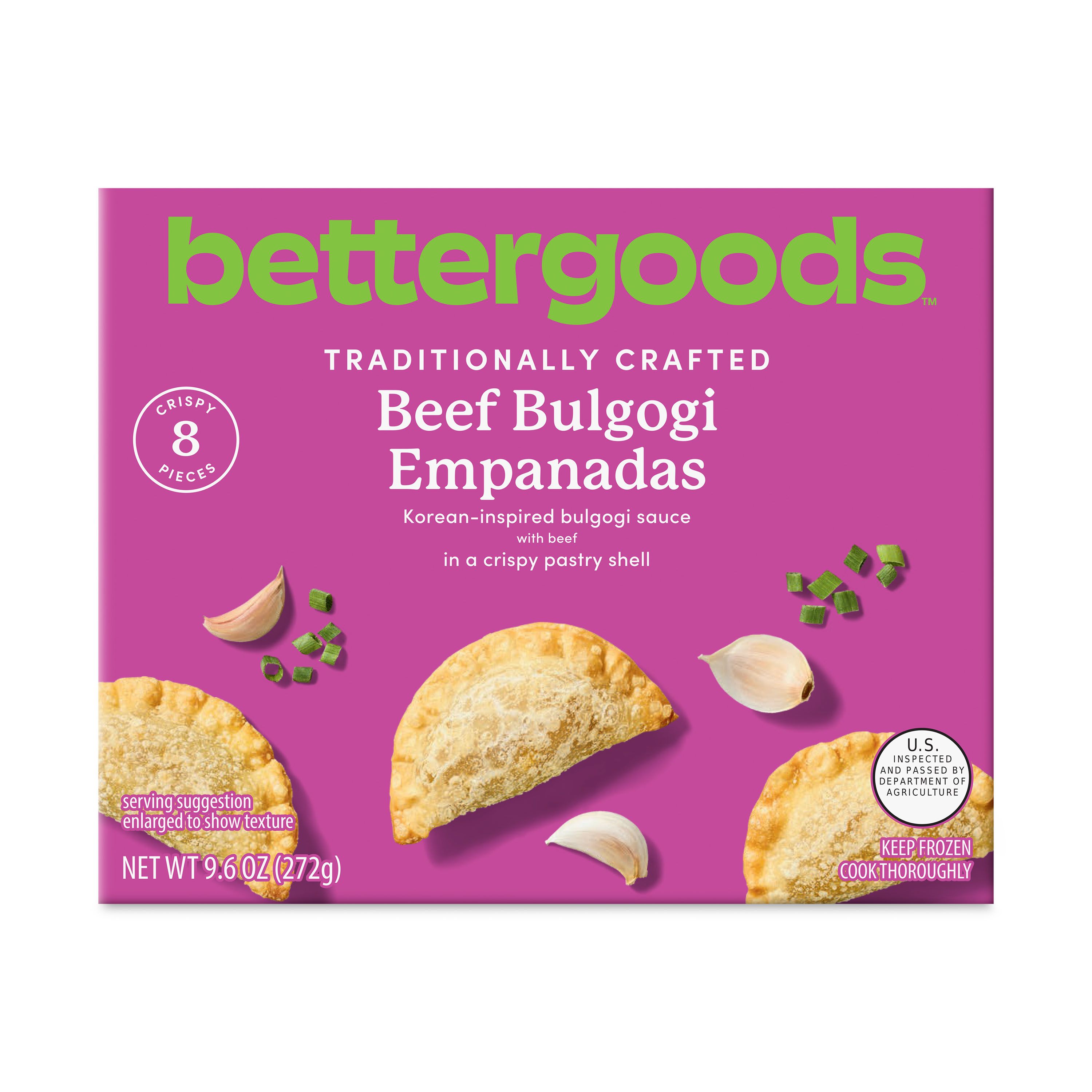 bettergoods Beef Bulgogi Empanadas, 9.6 oz, 8 Count (Frozen) | Walmart (US)