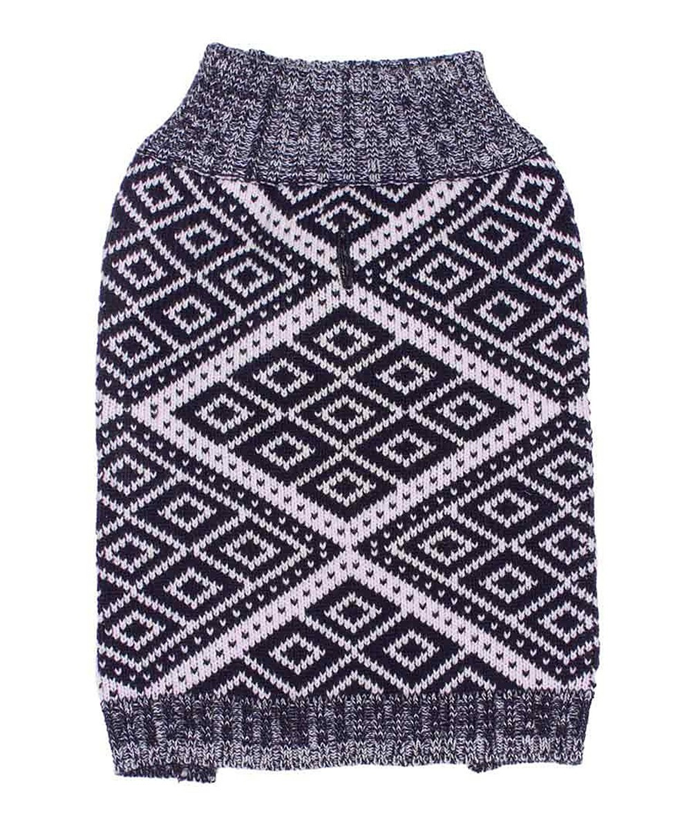 Blueberry Pet Pet Sweaters Blue - Blue & White Diamond Dog Sweater | Zulily